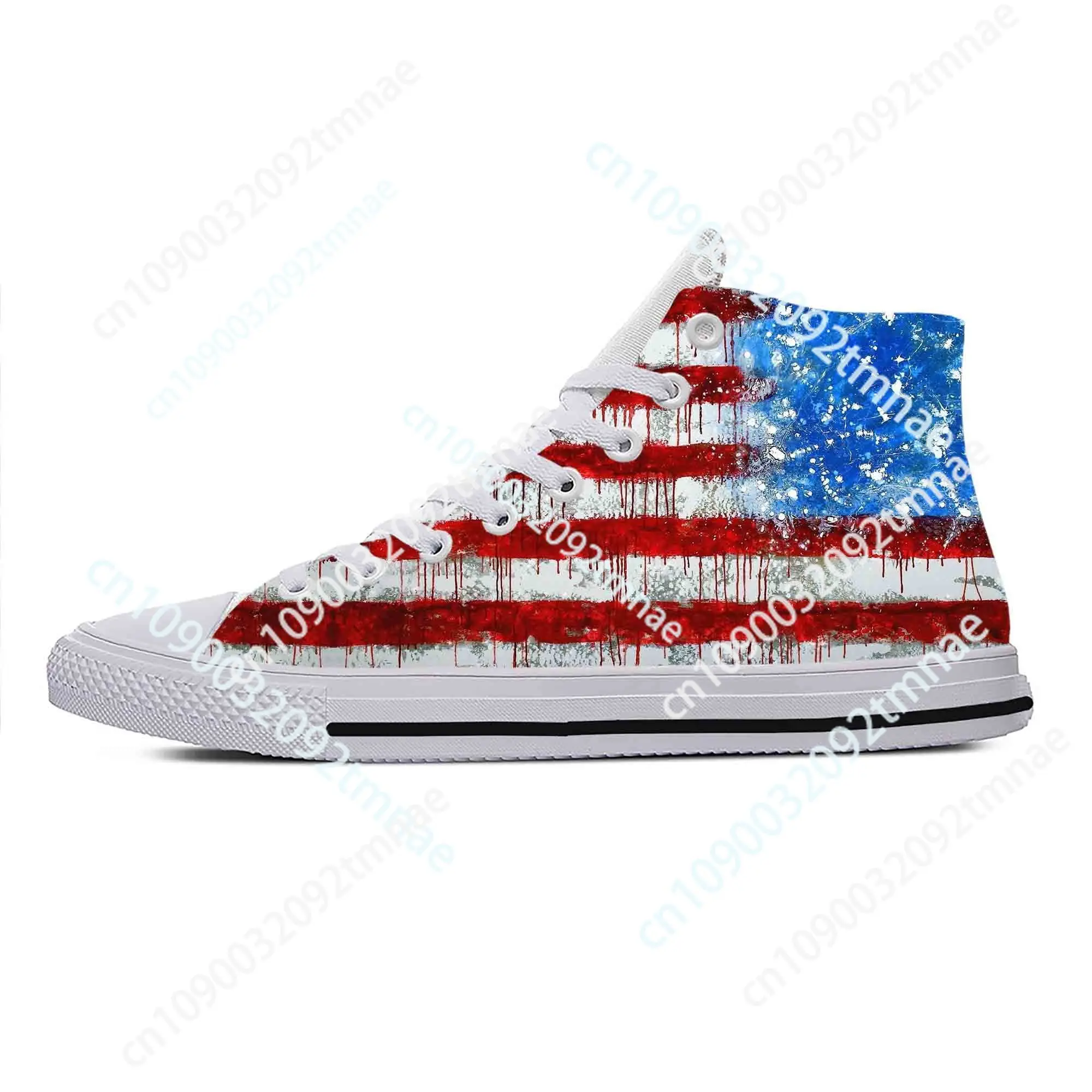 

US USA American America Flag United States Funny Casual Cloth Shoes High Top Comfortable Breathable Custom Men Women Sneakers