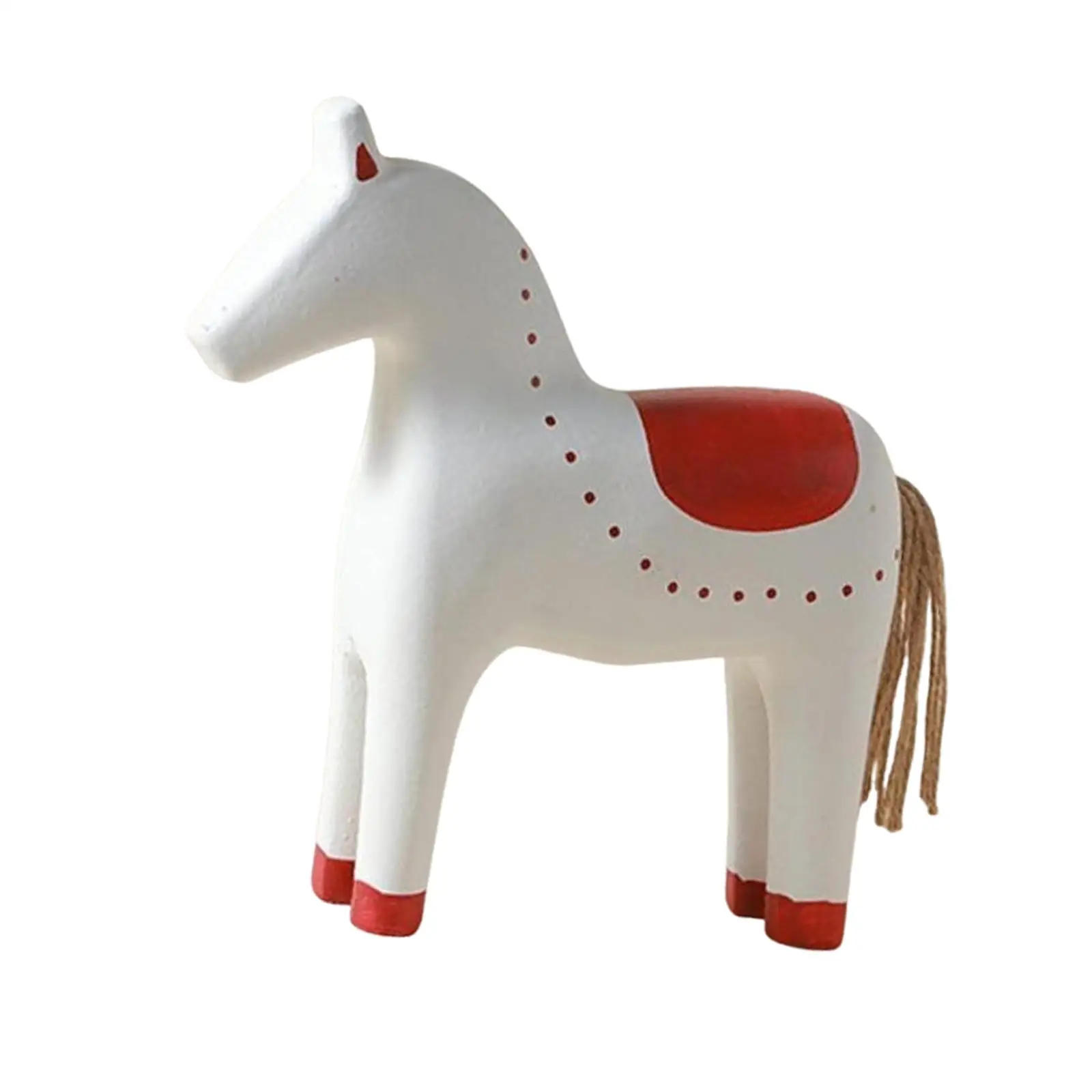 Horse Ornament Wood Figurine Home Decoration Accessories Bedroom Decor for Desk Bookcase Modern Animal Sculpture Gift