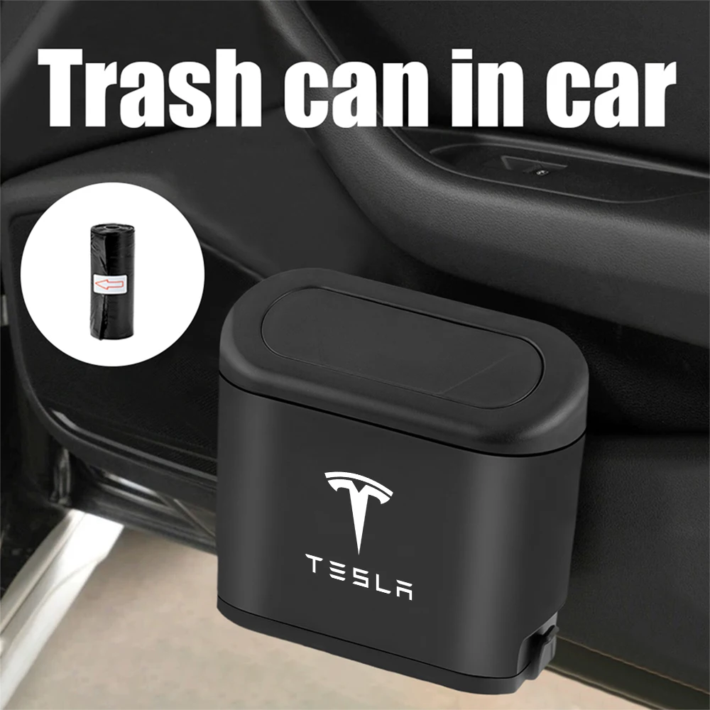 

Hanging Car Trash Can Storage Box Pressing Trash Can For Tesla Model 3 S X Y Roadster Coil Mod WYE Auto Valve Accessories