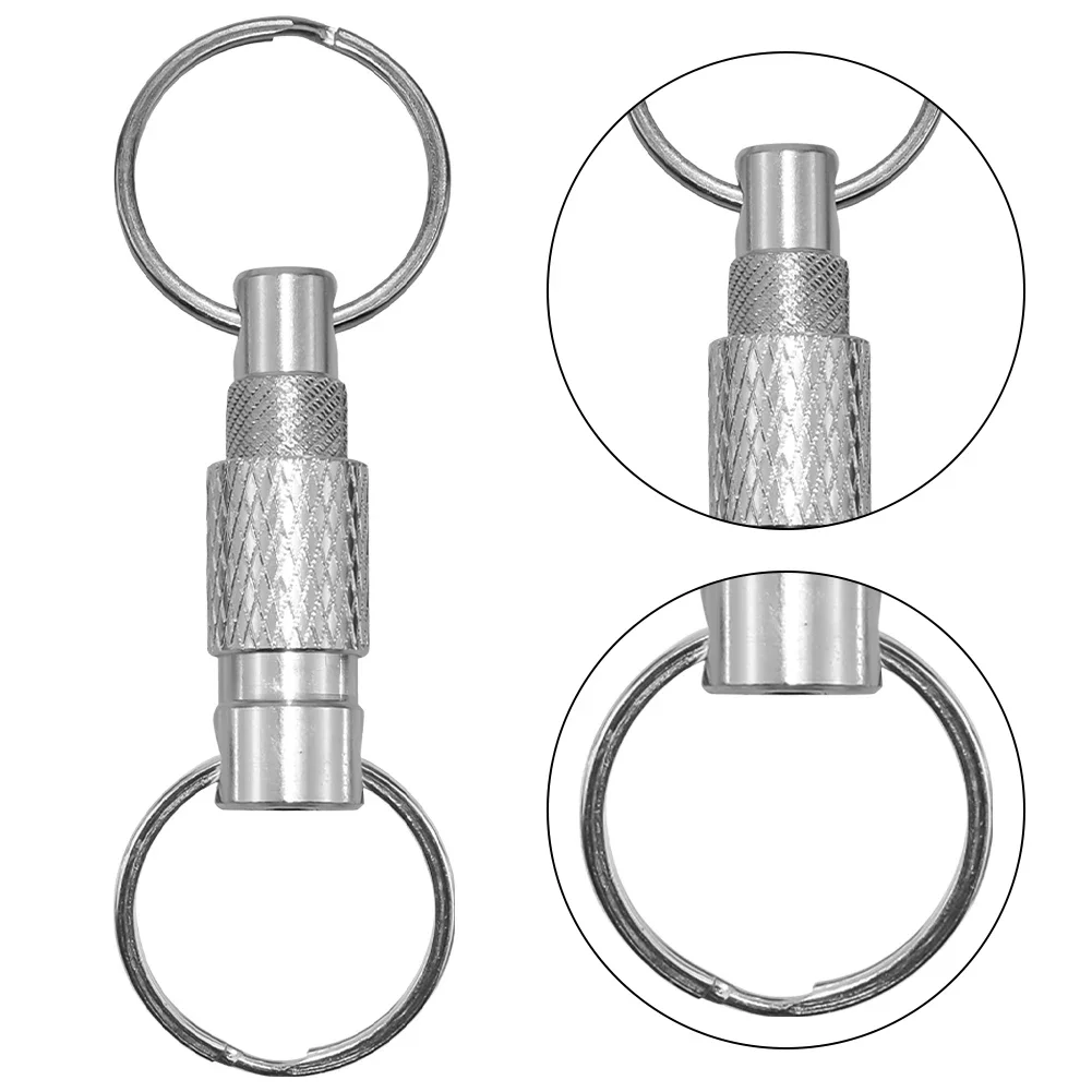 1-2PCS Aluminum Alloy Quick Release Swivel Keychain Mini Rotary Buckle Detachable Pull Apart Keyring EDC Tool Quick Release