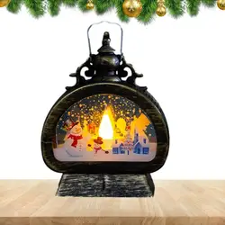 Christmas Lantern Decor Lighted Snow Globe Lantern Christmas Lamp With Handle Exquisite Snowflake Pattern Christmas Scene Lamp