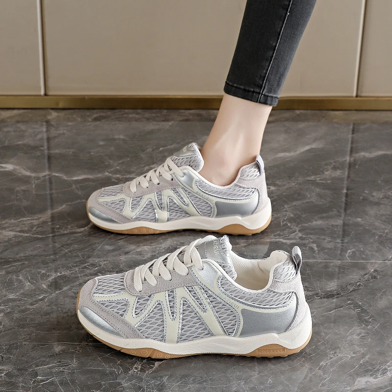 

Breathable Mesh Platform Sneakers for Women 4.5cm Thick Sole Comfortable Walking Shoes Non Slip Fashion Athletic Footwear