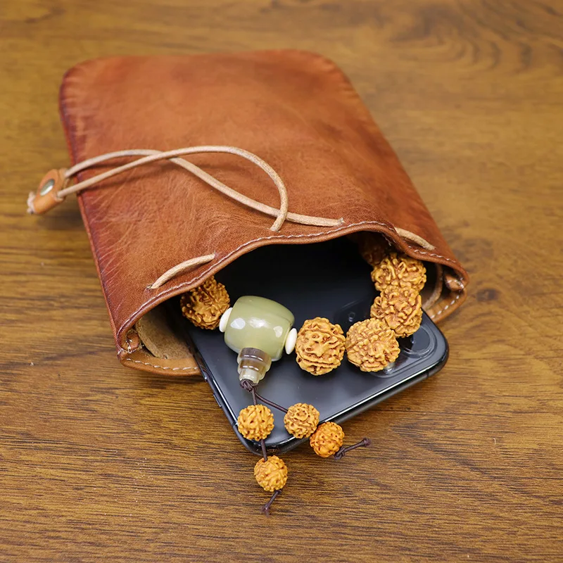 حقيبة جلدية برباط، محفظة عملات معدنية من العصور الوسطى، منظم تخزين، حامل تغيير محمول، حامل عملات معدنية صغيرة متعددة الأغراض