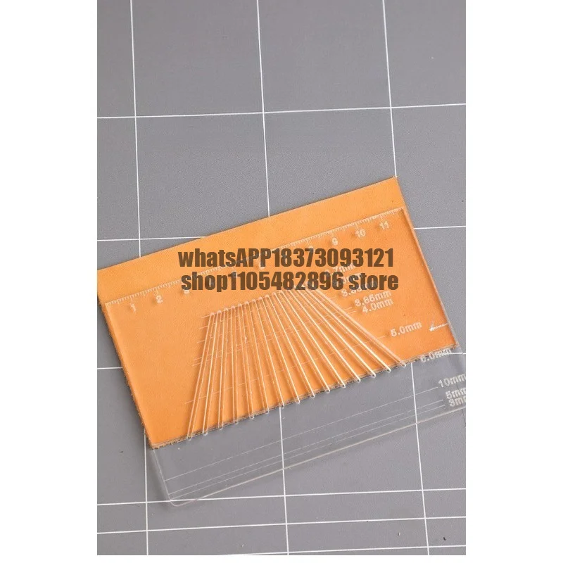 Cut distance adjustment ruler method Cut positioning correction Handmade leather accessories Hole ruler positioning grid