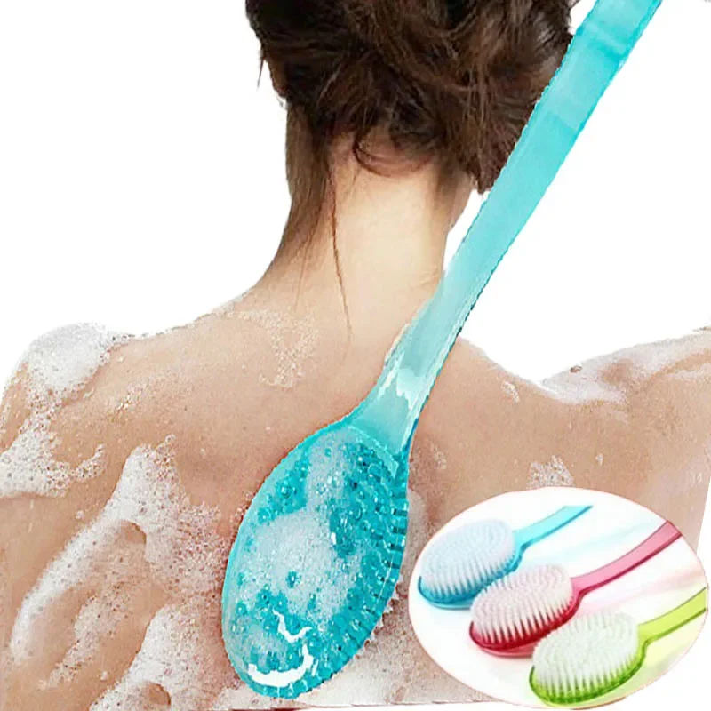 

Long plastic bath brush