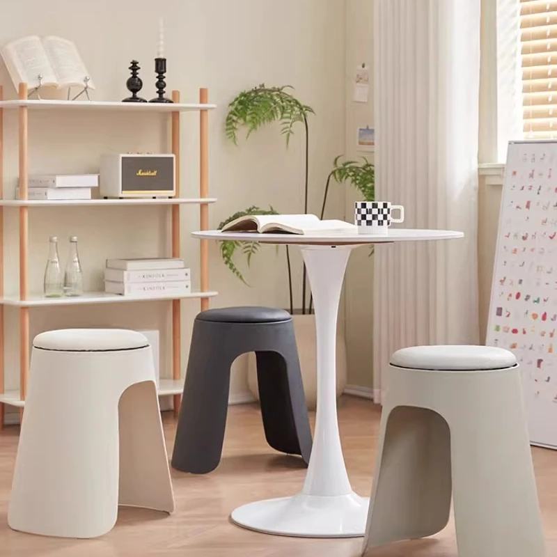 Modern Home Plastic Dining Chair Commercial Thickened Plastic Stool Soft Seat Restaurant Simple