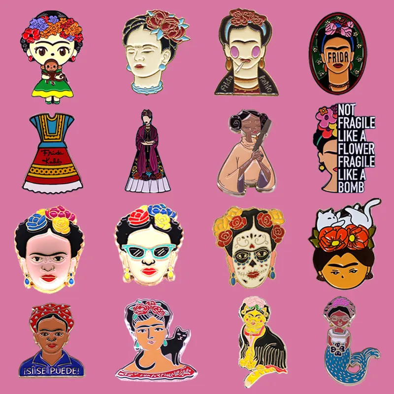 Fashion the Most Beautiful Female Painter Badge Artistic Portrayal Exquisite Enamel Pin Backpack Decoration Brooch Collect Gift