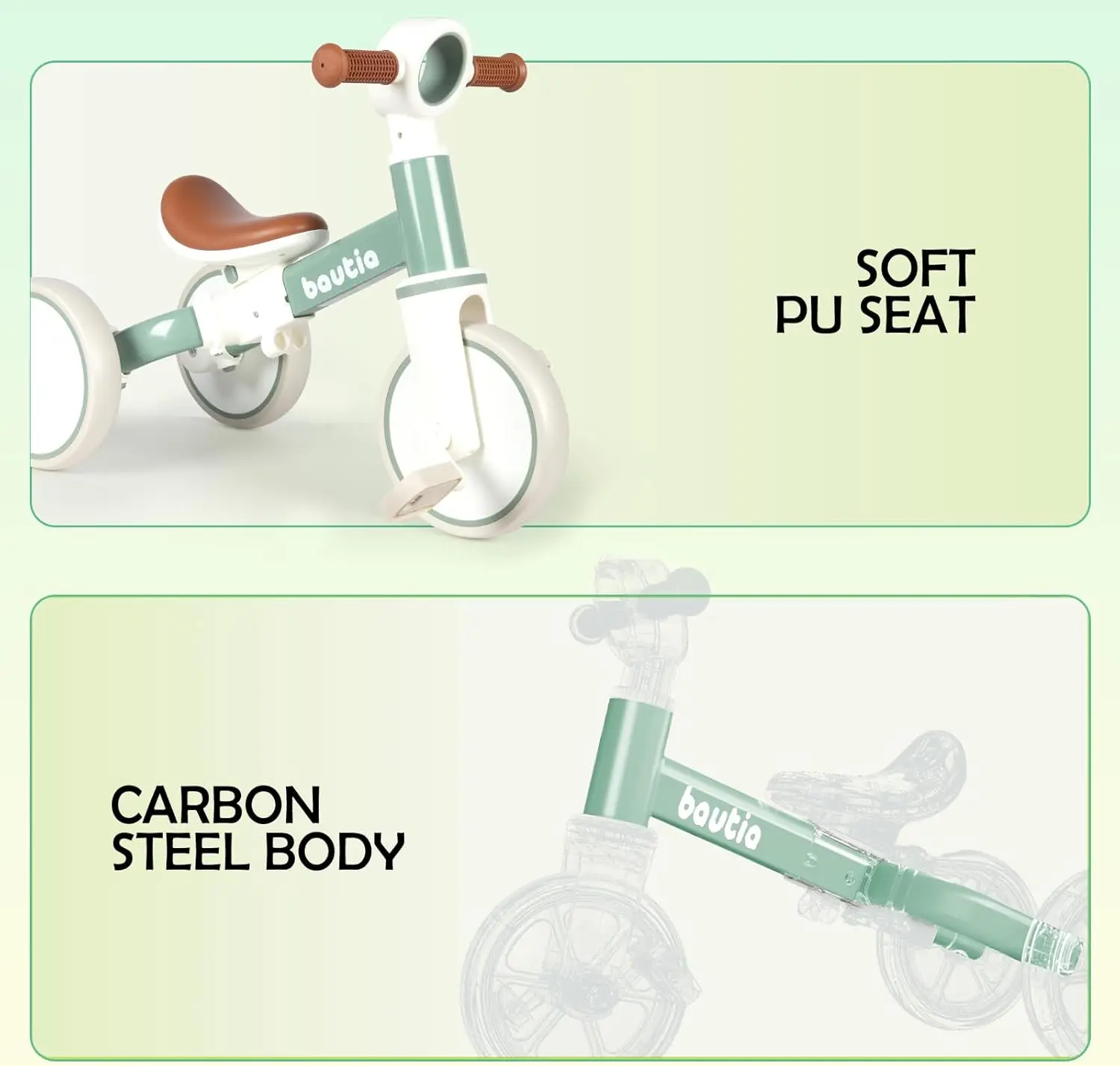 4 in 1 Tricycle for Toddlers 1-3 Baby Balance Bike 1 2 Year Old Boy Girl Gift, Bicycle for Kids Toy with Removable Pedals