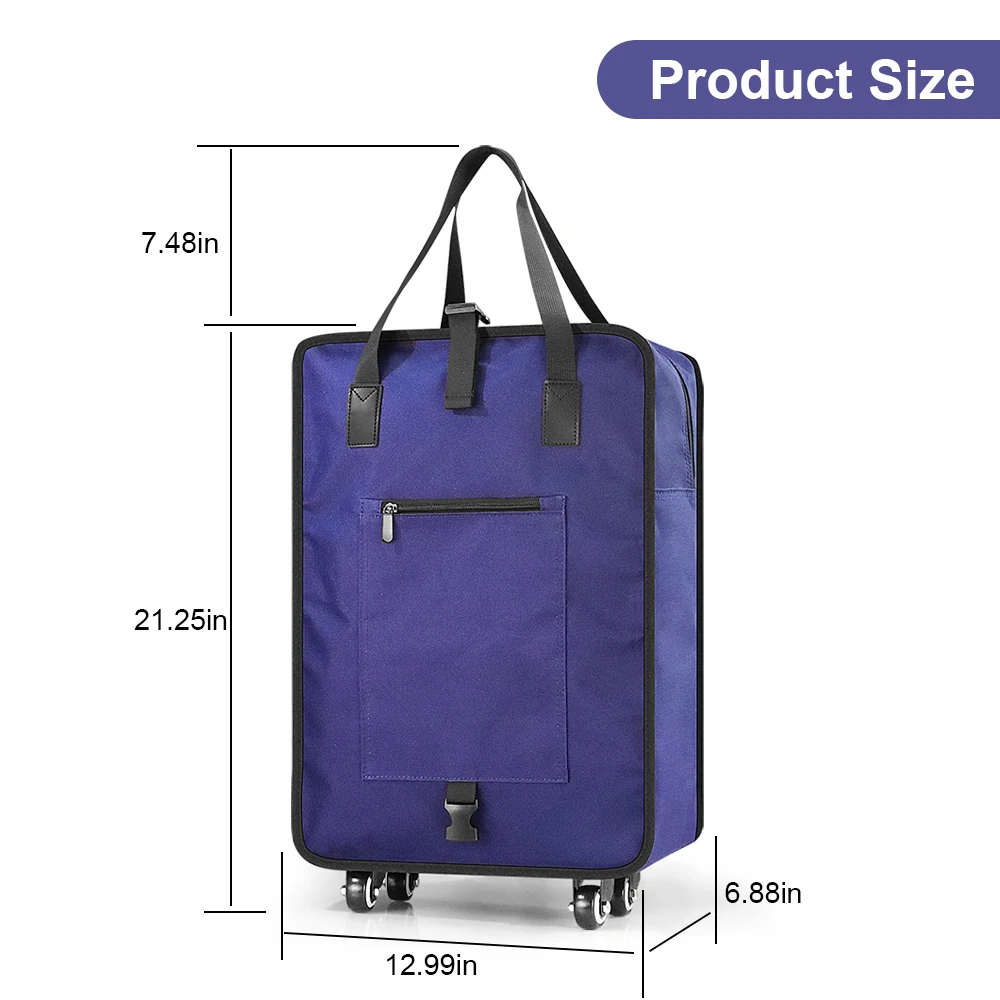 Borsa Trolly pieghevole per la spesa con ruote borsa per la spesa impermeabile riciclabile borsa per la conservazione degli alimenti Organizer per frutta e verdura