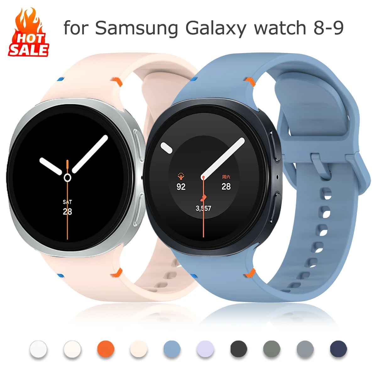 1:1 Sport Band for Samsung Galaxy watch 8-9 44mm 40mm 8 classic 46mm Wrist Replace Bracelet Correa Galaxy watch 8 Official Strap