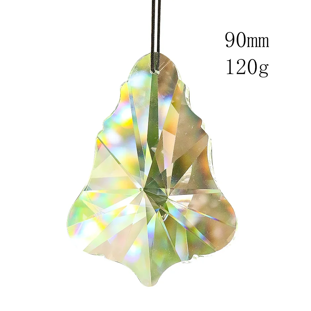 1 قطعة ورقة القيقب واضحة كريستال الكرة أجزاء الثريا sunالماسك بريزم لوازم الزجاج الفن الأوجه اكسسوارات ديكور المنزل قلادة