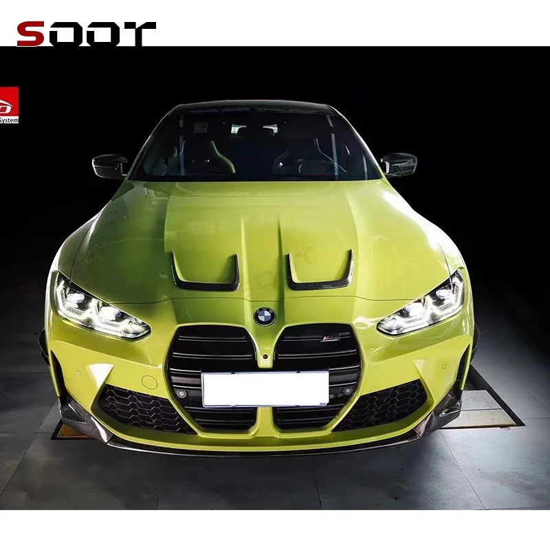 

For BMW M3 G80 M4 G82 G83 Car Exterior Engine Outlet Bonnet Cover Decor Parts Dry Carbon Fiber Hood Vent Trims Car Auto Parts