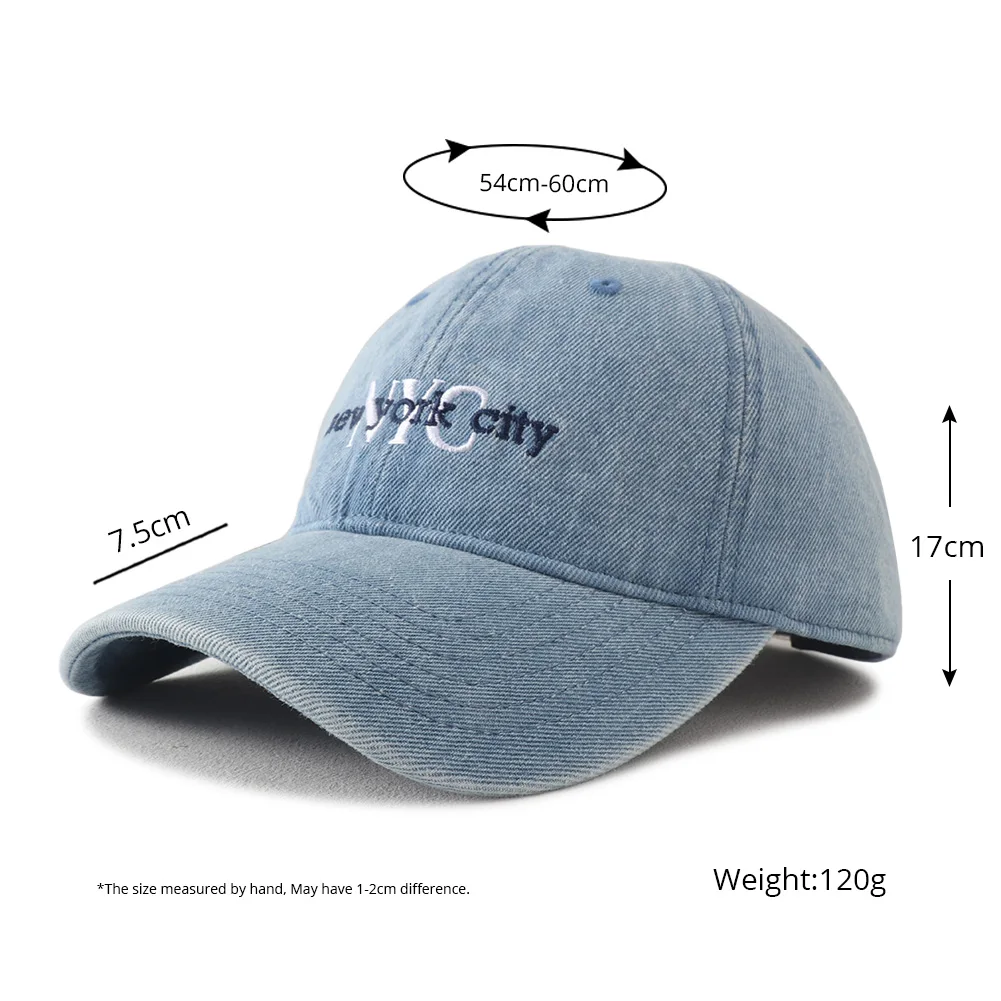 للجنسين NYC إلكتروني التطريز الدنيم قبعة بيسبول قابل للتعديل في الهواء الطلق واقية من الشمس الترفيه Snapback القبعات للنساء الرجال Casquette #6