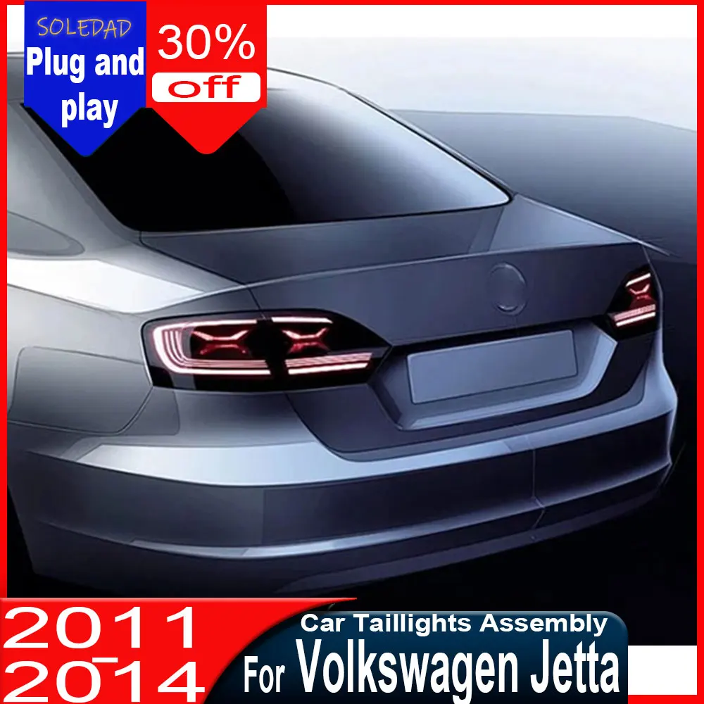 

For VW Jetta Sagitar MK6 LED Tail Light 2012 2013 2014 Rear Fog Brake Turn Signal Automotive Accessories