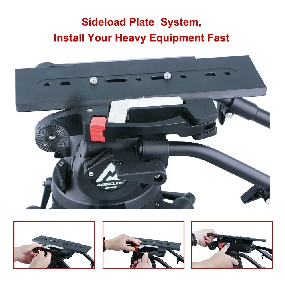 MagicLine Broadcast Heavy Duty Video Camera Tripod System With 150mm Bowl Cine 30 Fluid Head kit Photographic Equipment