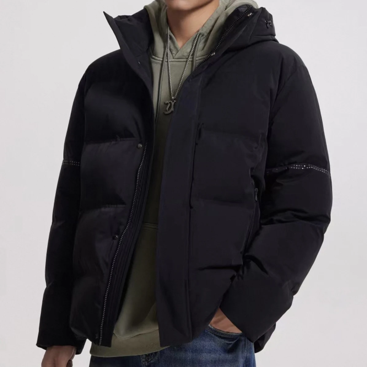 

High-End Men's down Jacket Thick Duck down Hooded Three-Proof Fashionable Urban Outdoor Sport Casual Home Camping Hiking
