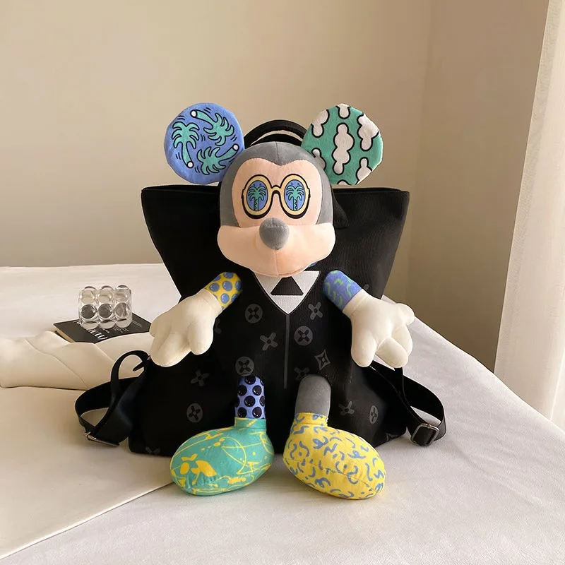 New Mickey Mouse Cartoon Animation Creative Mickey Doll zaino Kawaii Casual Fashion Trend zaino di grande capacità borsa di tela