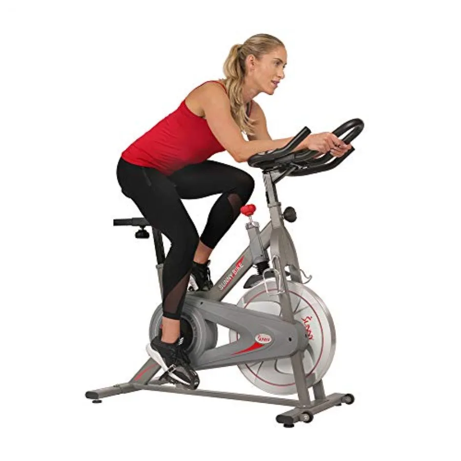 

Indoor Cycling Exercise Bike with Pulse Sensors and 4-Way Adjustable Seat for Home Cardio Training Micro-Adjustable Magnetic Re