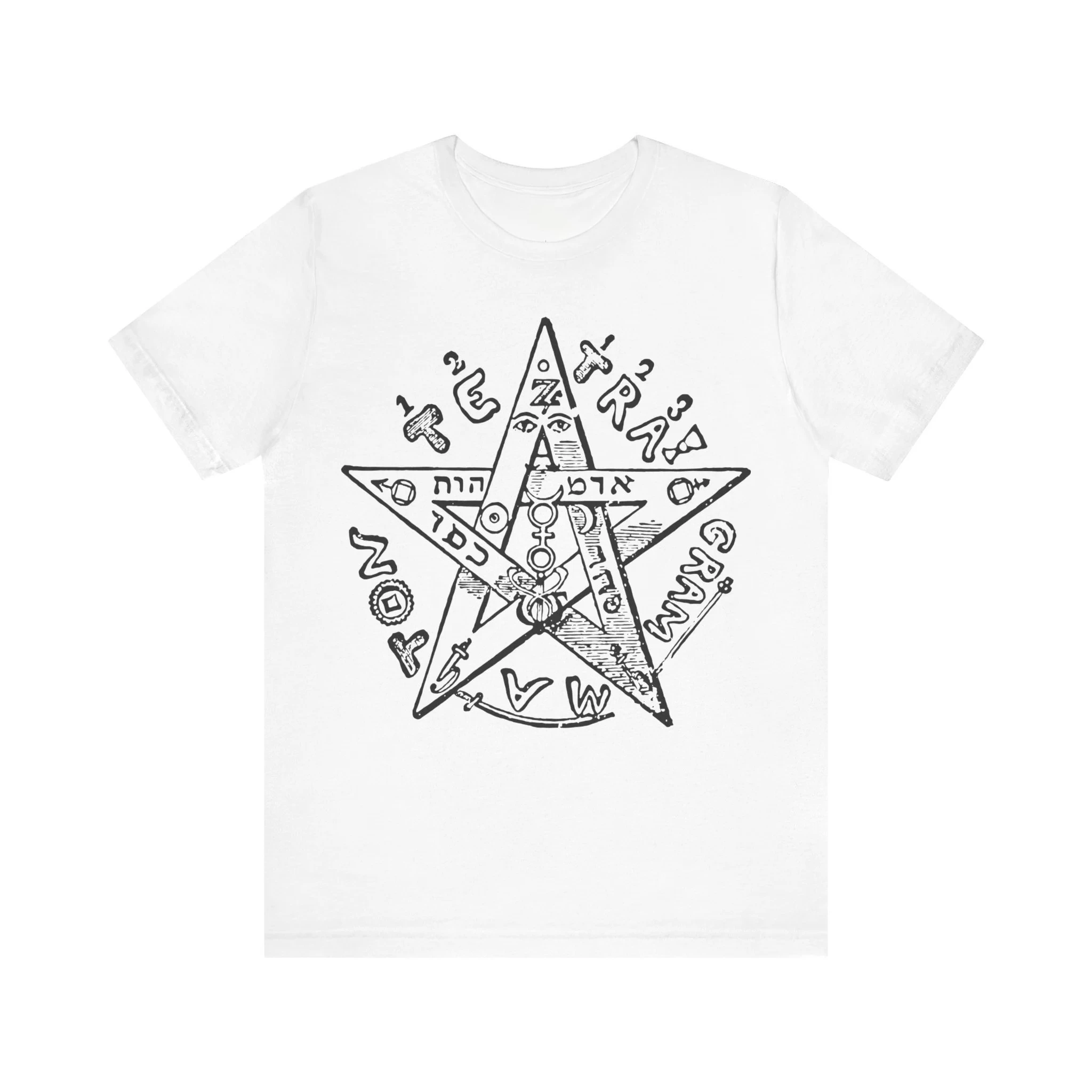 Tetragrammaton Eliphas Levi T-shirt Occult Shirt Hermetic Magic Tee Black Magic T Shirt Creepy Pentagram Unisex Short Sleeve Tee