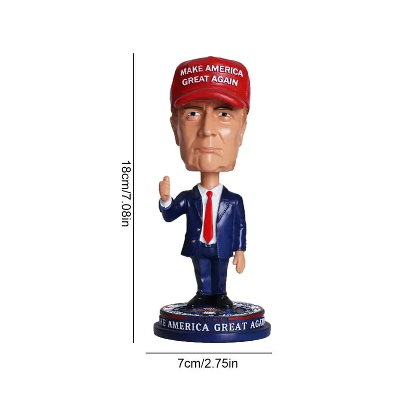 Bobblehead Figures Car Dash Shaking Head Character Car Accessories Resin Creative Shaking Ornament American Presidential Design