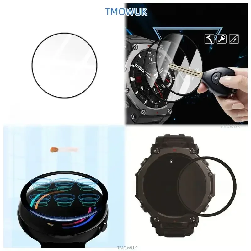 For Amazfit T-Rex 3Pro TRex 3 Pro Screen Protector Anti-scratch Full Coverage Not Glass 5D Soft HD Film, High Transparent, Anti-
