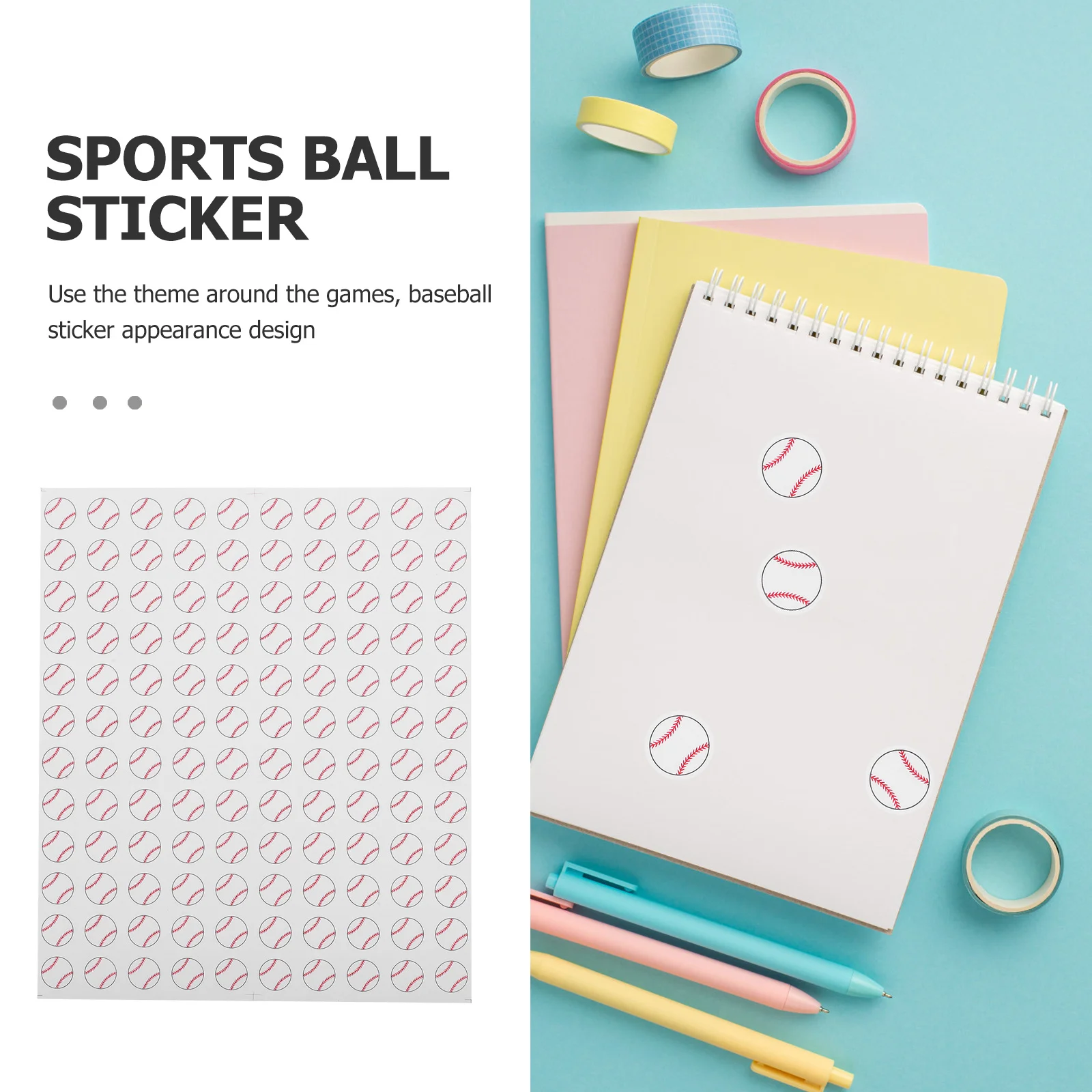 

20 Sheets Baseball Stickers Bulk Self-Adhesive Sports Decals For Diy Scrapbooking Decoration Kids Teens Party Favors Ball Theme