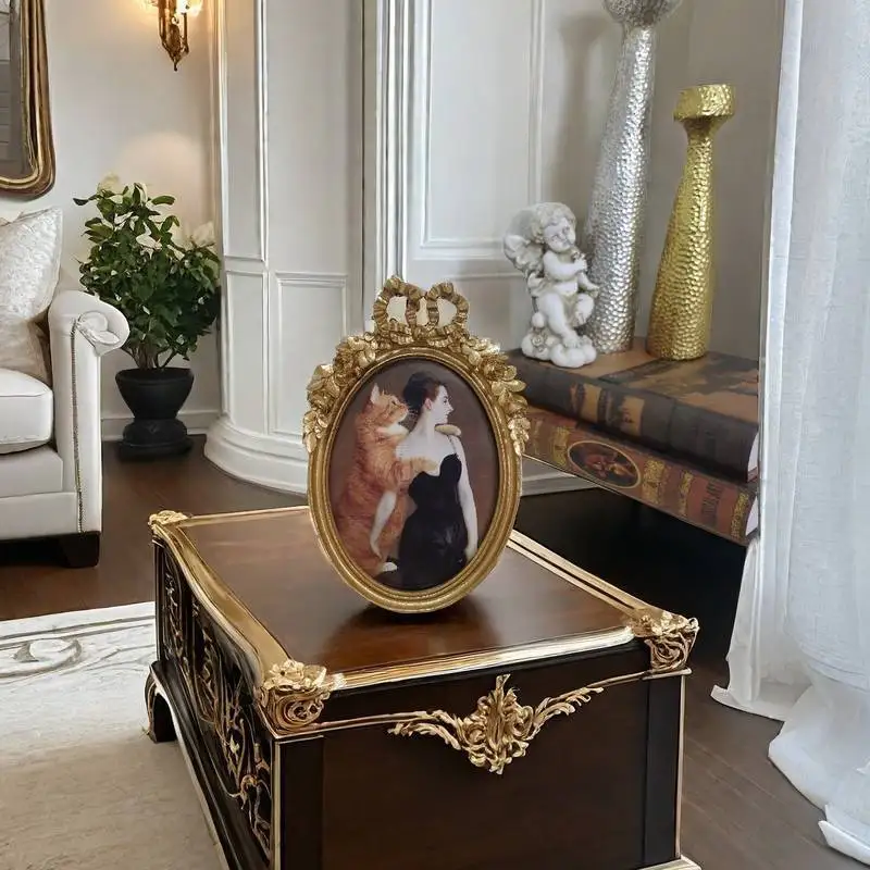 

European retro gold photo frame wall-mountable 6/7-inch resin photo frame home desktop decoration table holiday gift