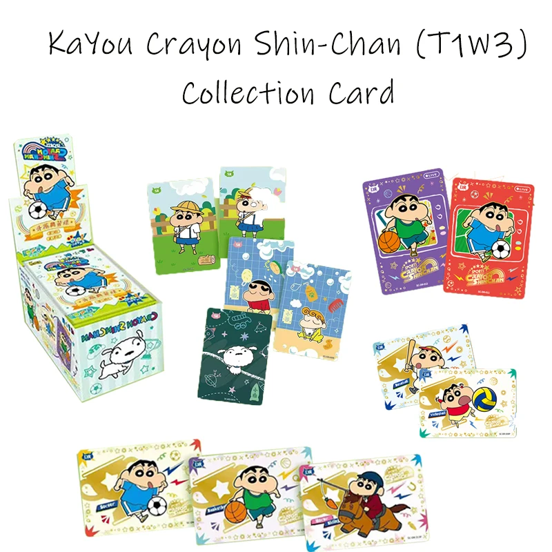 KAYOU Collection Cards Crayon Shin-chan - Vol.3 Yuanqi Pack Series Rare Holo Collectible Anime Cards Family Party Game Toy Gift