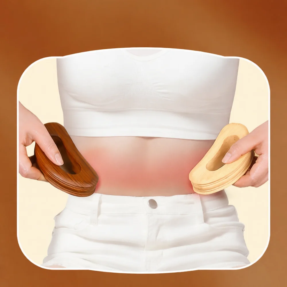 Natural Carbonized Beech Wood Massage Tool Meridian Scraping Plate Body Relaxation Shoulder Back Relief Therapy Device