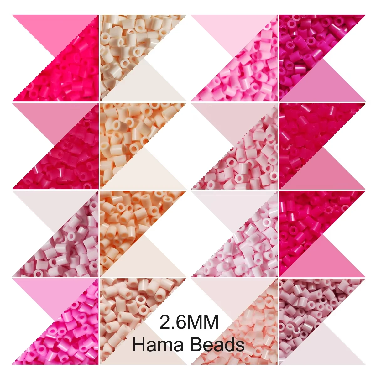2.6mm Pink Mard Beads 1000PCS DIY Handmade Puzzle Beads Craft Supplies for Art Decor & Handicraft Making