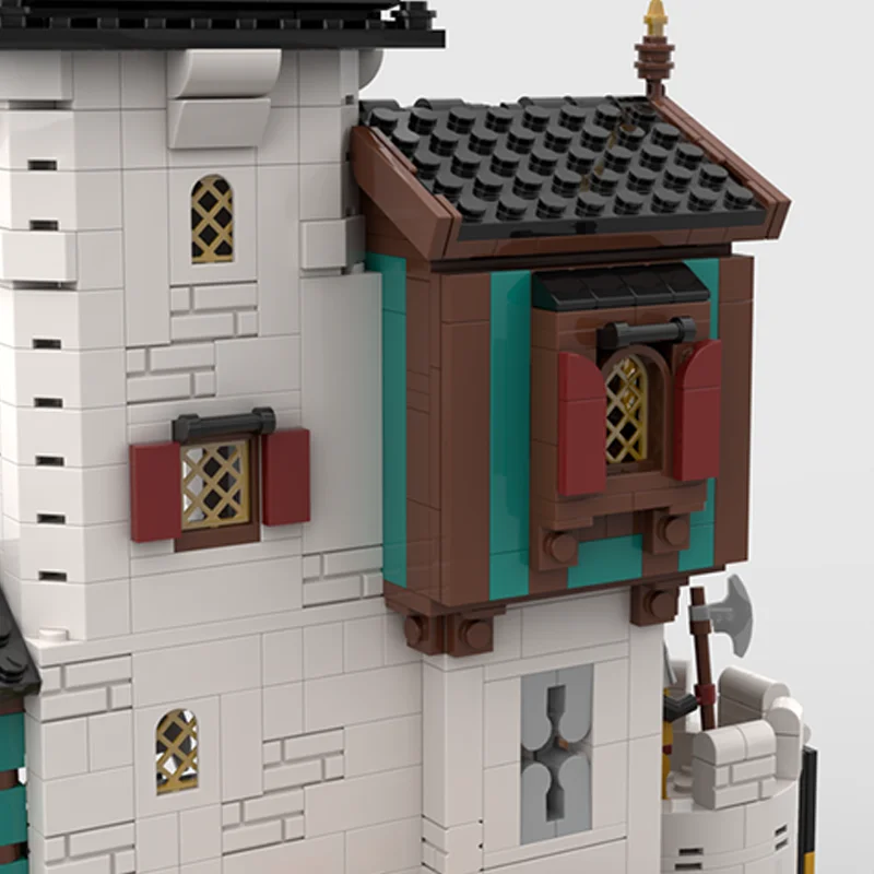 1213pcs MOC White Tower Castleed Model Building Blocks Toys Construction Christmas Gift Creative Education Brick Kids Birthday