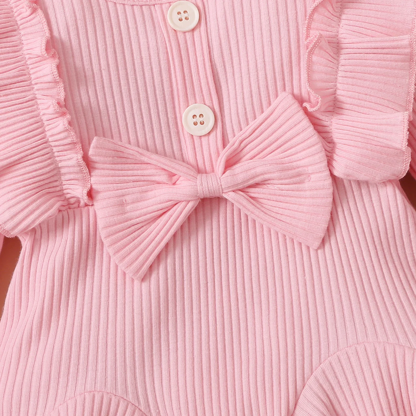 Baby Girls Clothing Set New Born Pink Ruffle Tops Heart Print Bow Pants Toddler Princess Clothing Fashion Infant Outfits Suit