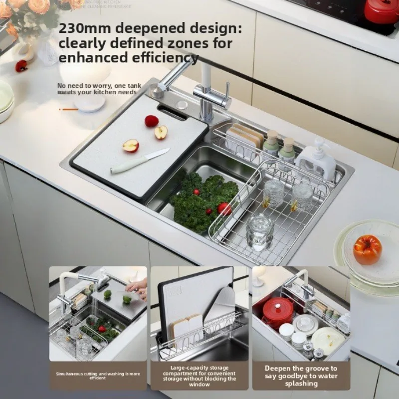 Japanese Style Large Single Bowl Undermount Kitchen Sink Thickened One Point Eight Millimeter 304 Stainless Kitchen Items