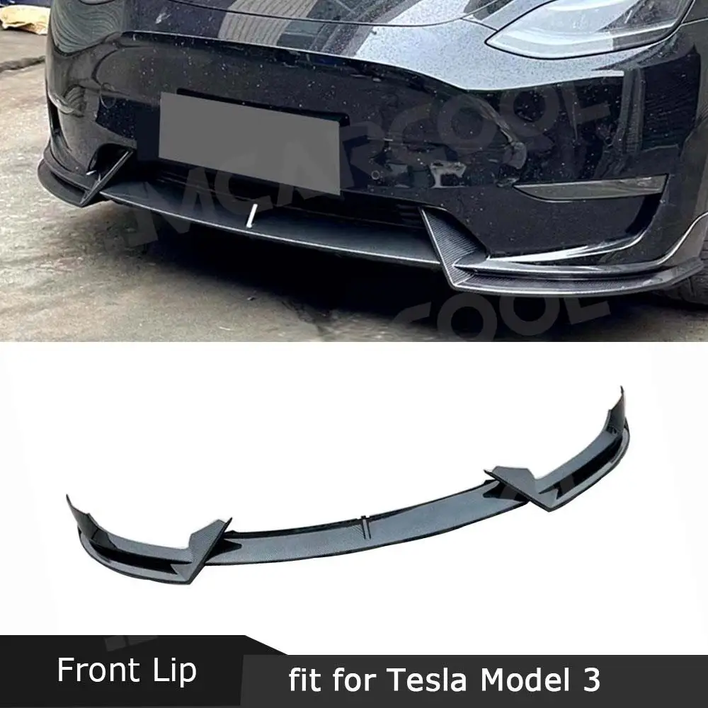 

JMCARCOOL Front Bumper Lip Spoiler Chin For Tesla Model 3 2017+ Front Lip Splitter Cover BodyKit Accessories ABS Gloss Black
