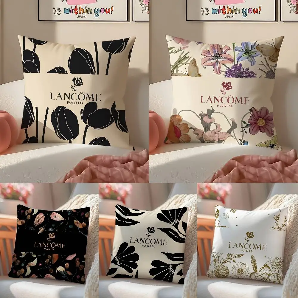 المألوف Lancomes-S-Gorgeous الزهور كيس وسادة الراحة أريكة سرير حريري أنيق غير مرئية سستة غطاء الوسادة الزخرفية #1