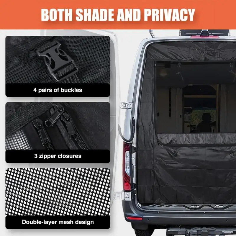 Camper Van Insect Screen Flyscreen Mosquito Bug Net Tailgate Privacy Curtain For Mercedes Benz Sprinter High Roof RV Accessories