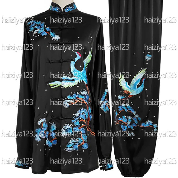 

Вышитые костюмы для тай-чи с изображением журавлей, одежда для кунг-фу, костюм для ушу, костюм для выступлений по тай-чи для мужчин, женщин, взрослых, детей, мальчиков и девочек.