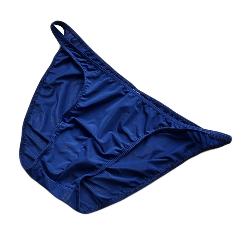 

Summer Men Ice Silk Ultra-thin Panties Underpants Low Rise Brief Underwear Shorts Panty Bottom Quick-Dry Elastic Male Thongs