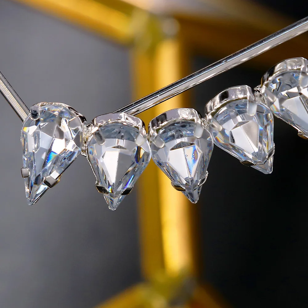 Stonefans Rhinestone Drop Glasses Frame for Women Free Shipping Luxury 2023 Luxury Crystal Tassel Half Frame Eyeglasses Jewelry