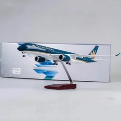 1/142 Scale 47CM Airplane Airbus A350 Vietnam Airways Model With lights and wheels Diecast Resin Plane Collection Gifts