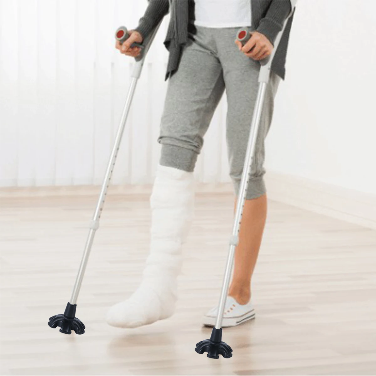 

1Pcs New Cane Tip Quad Cane Tips Texture Corrosion Resistance Rubber Antiskid Walking Cane Tips with 4 Contact Points