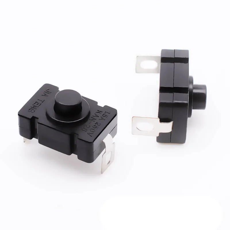 5pcs KAN-28 1.5A250V Flashlight Switches Self Locking SMD Type 18 x 12mm Push Button Switches