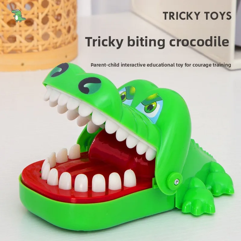 

New Children's Prank Finger-Biting Crocodile Simulation Sound and Light Big Shark Funny Toy Stress Relief Game Artifact