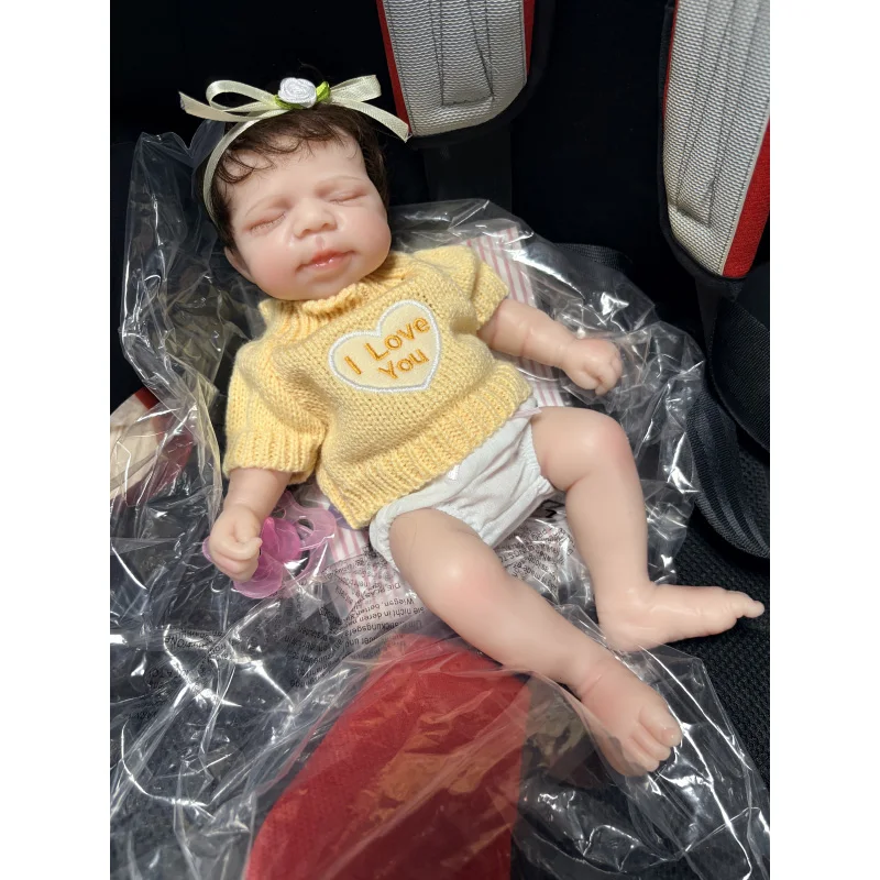 12" Reborn Pascale Solid Silicone Reborn Baby Doll Super Elastic Realistic Manual implantation Hair Handmade Art Dolls - view 4