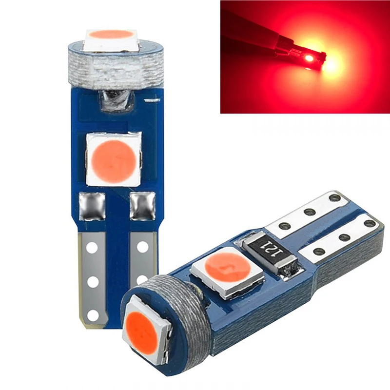 2/610 sztuk Auto motocykl kolorowa lampa przyrządów lampka kontrolna wysokiej jasności T5 3030-3SMD niskie zużycie energii wysoka jasność