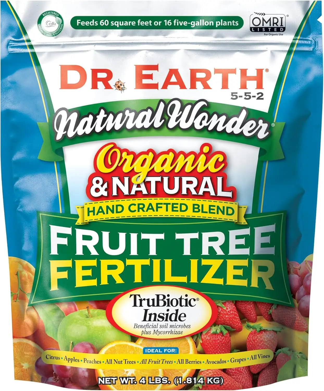 

Organic Fruit Tree Fertilizer 4lb 5-5-2 - Natural Wonder for Healthy Growth