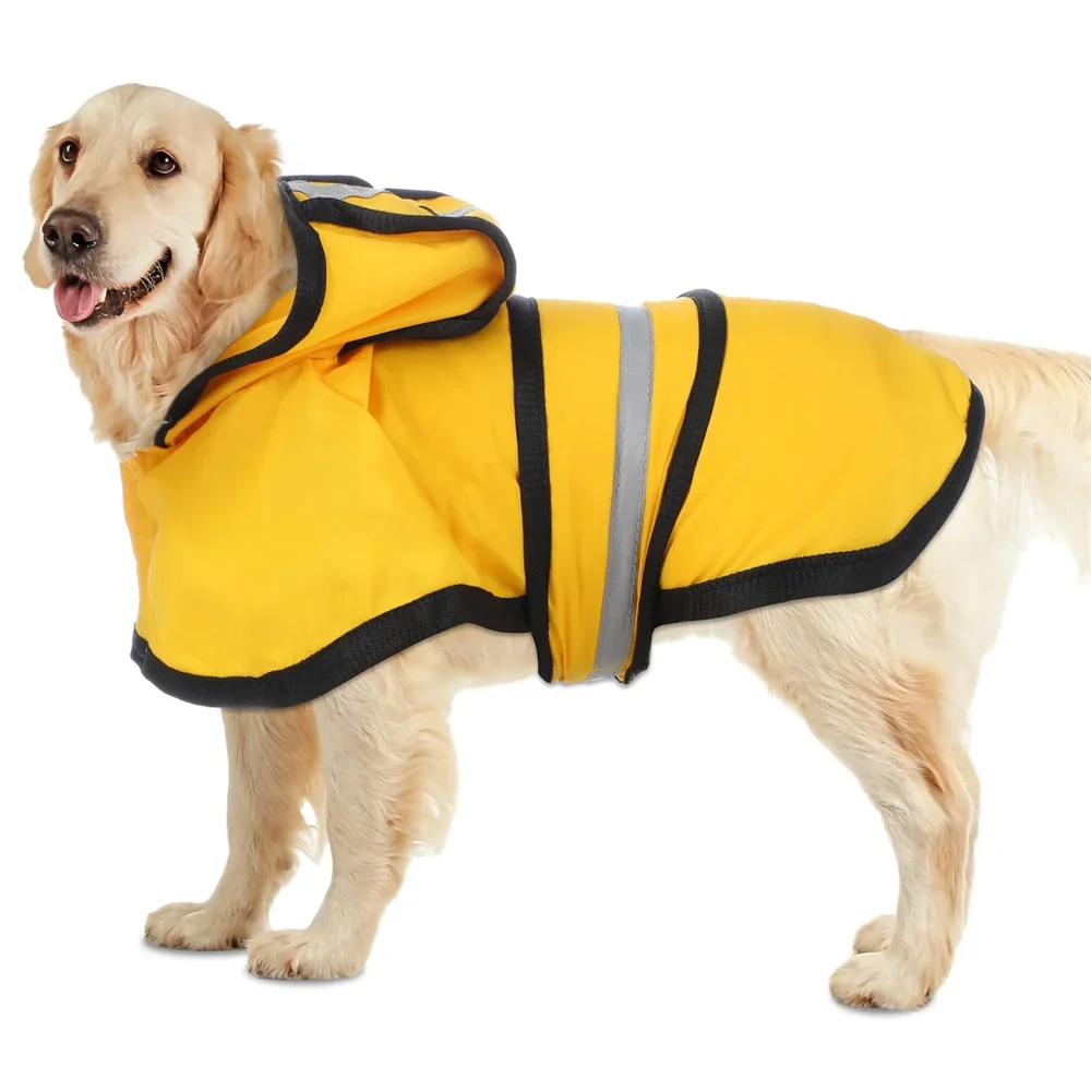 

Waterproof Adjustable Lightweight Reflective Dog Raincoat Poncho with Hoodies Leash Hole for Puppies Small Medium Large Dogs