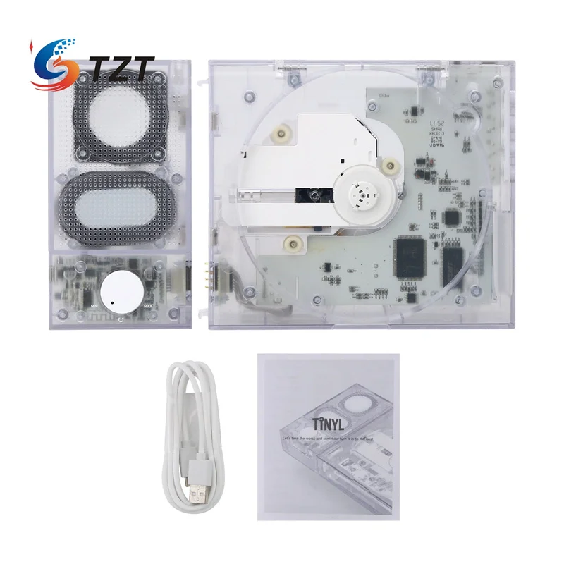 TZT White TINYL SPLIT 3-IN-1 HiFi Magnetic Retro Split CD Player 5W Bluetooth Speaker Type-C Charging