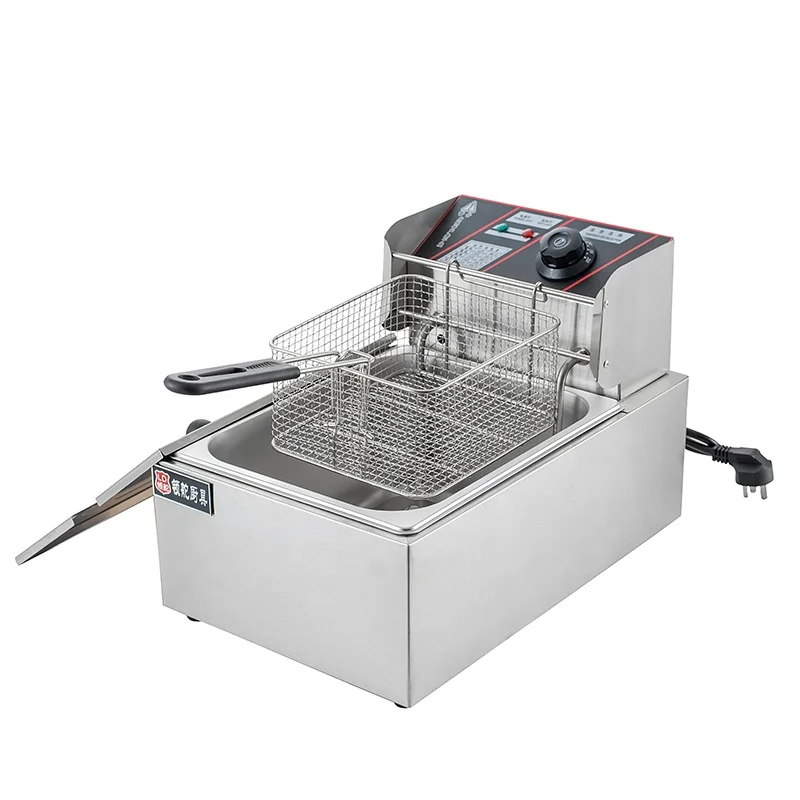 Commercial stainless steel 1 can 1 basket electric fryer