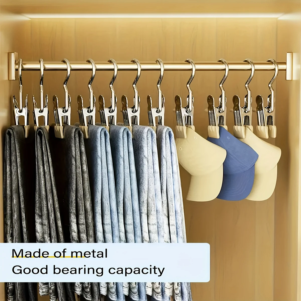 Multifunctional Portable Metal Hook Clip Storage Organizer Wardrobe Closet Neatness Hat Boot Shoe Pant Hanger view 5